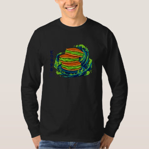 Camiseta Tortitas de Crema de Matcha Kawaii Arte de Ola del