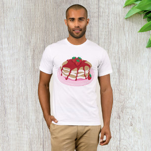 Camiseta Tortitas de Fresa Dulce Desayuno Comida