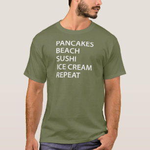 Camiseta Tortitas Playa Sushi Helado Repetir