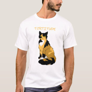 Camiseta "Tortitude" Tortie Cat T-Shirt básico de los hombr