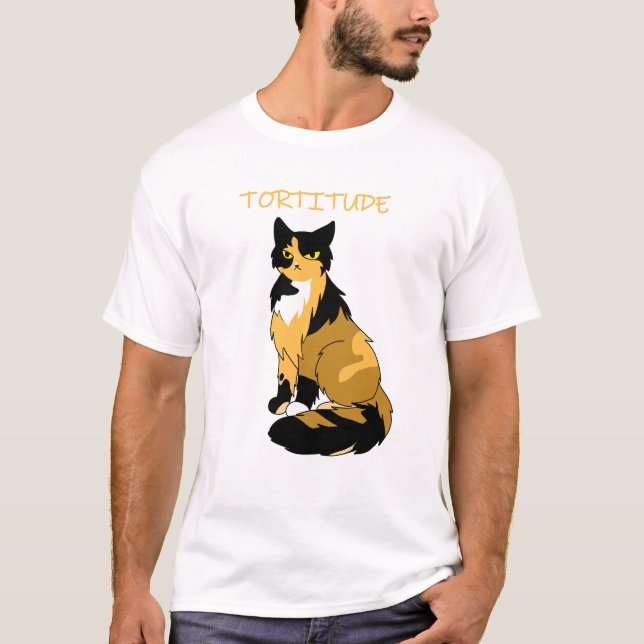 Camiseta "Tortitude" Tortie Cat T-Shirt básico de los hombr (Anverso)