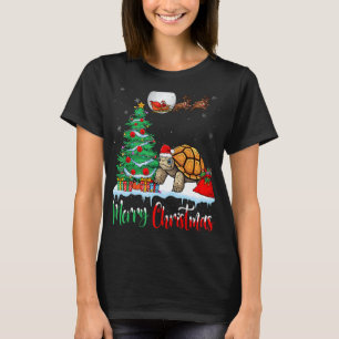 Camiseta Tortoise usa Navidad de Santa Hat - Feliz Navidad
