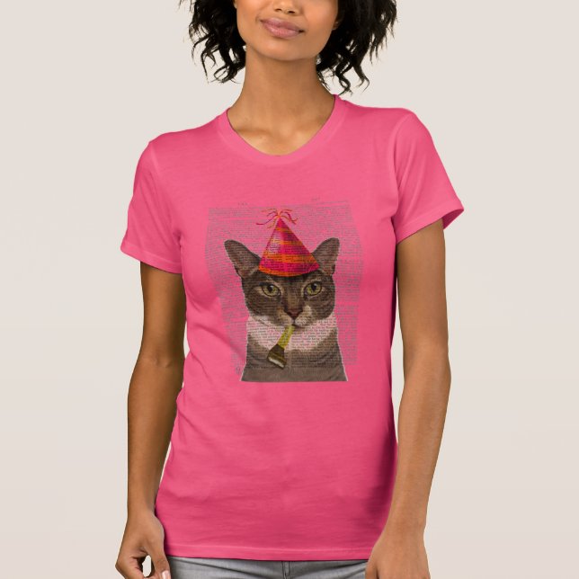 Camiseta Tortoiseshell Cat con Gorra Fiesta (Anverso)