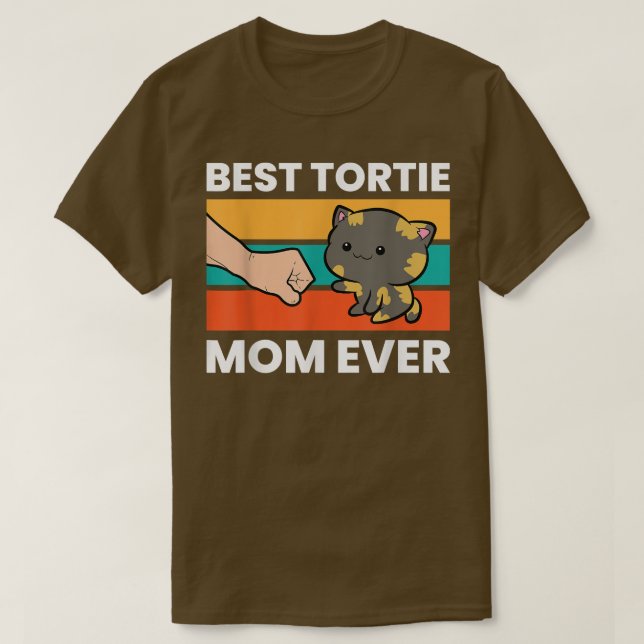 Camiseta Tortoiseshell Cat Mamá mejor mamá Tortie (Diseño del anverso)