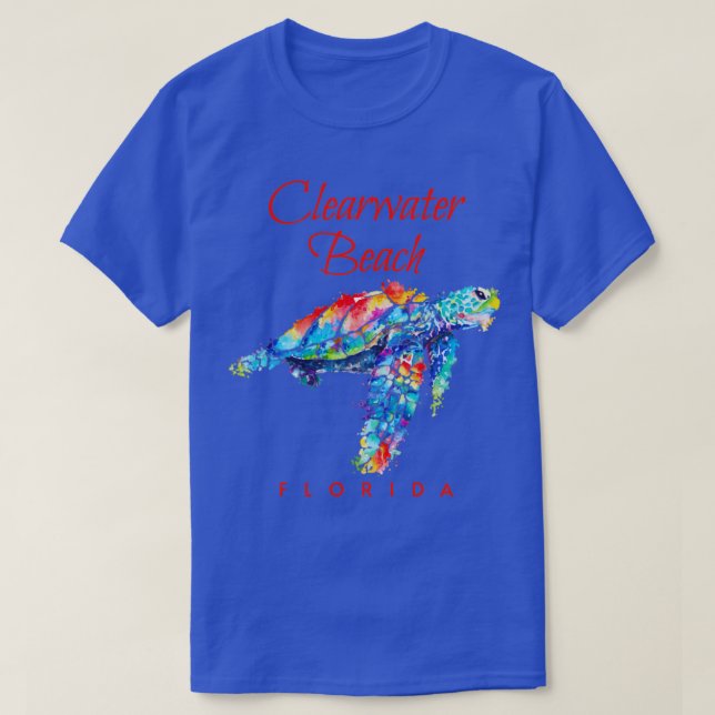 Camiseta Tortuga acuática Clearwater Beach Florida1 (Diseño del anverso)