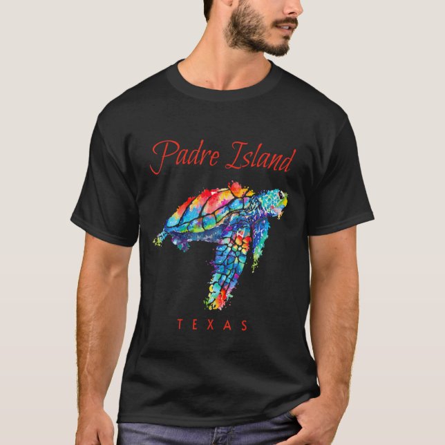 Camiseta Tortuga acuática de la isla del Padre Texas (Anverso)
