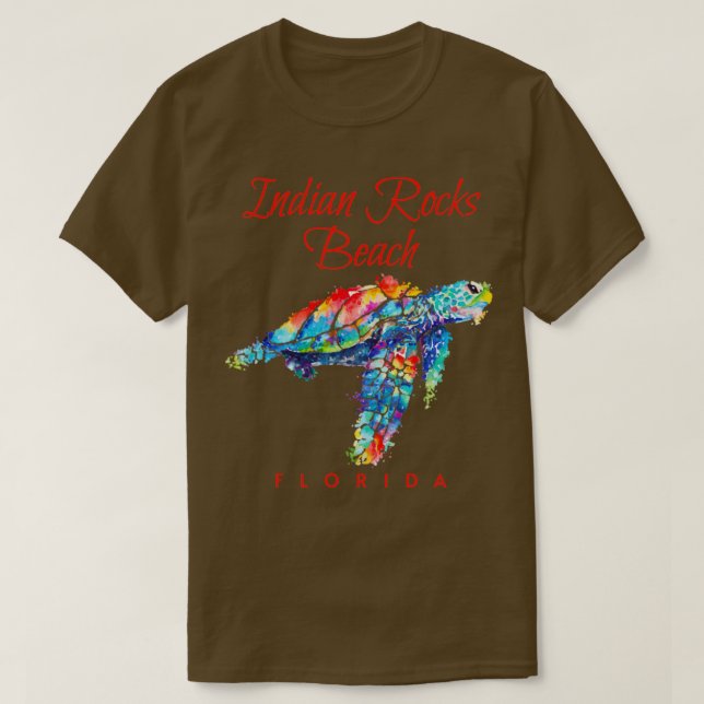 Camiseta Tortuga acuática de la playa de las rocas indias d (Diseño del anverso)