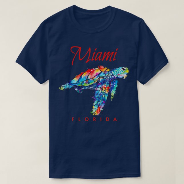 Camiseta Tortuga acuática de Miami Florida (Diseño del anverso)