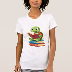 Camiseta Tortuga Adorable Leyendo Libros (2)