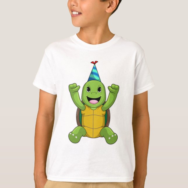 Camiseta Tortuga al cumpleaños con gorra Fiesta (Anverso)
