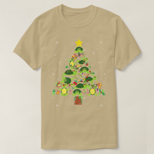 Camiseta Tortuga Árbol de Navidad Feliz Navidad Tortuga Lov (Diseño del anverso)