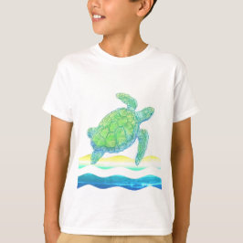 Camiseta Tortuga azul y verde del mar