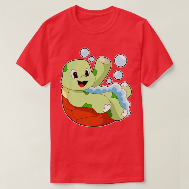 Camiseta Tortuga bañándose con espuma (Diseño del anverso)
