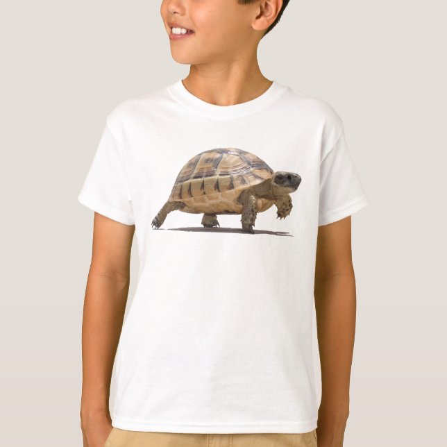 Camiseta Tortuga bebé marchando dibujo vectorial aislado (Anverso)