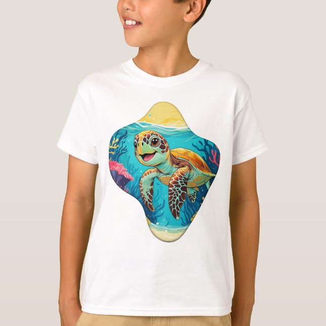 Camiseta Tortuga Boho Australiana - Salpicadura Soleada (Anverso)