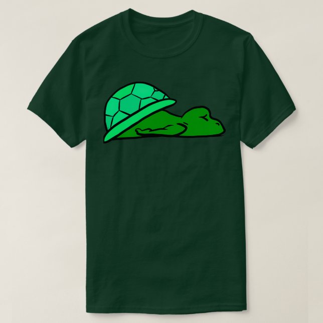 Camiseta Tortuga cansada de caparazón verde claro agotado (Diseño del anverso)