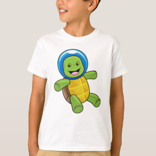 Camiseta Tortuga como astronauta con bola de vidrio
