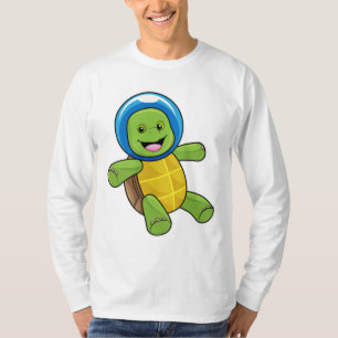 Camiseta Tortuga como astronauta con bola de vidrio