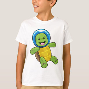 Camiseta Tortuga como astronauta con bola de vidrio