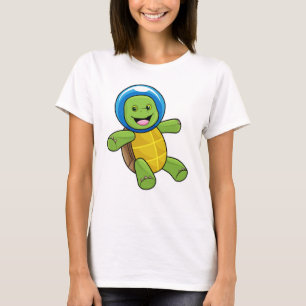 Camiseta Tortuga como astronauta con bola de vidrio