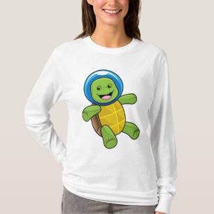 Camiseta Tortuga como astronauta con bola de vidrio