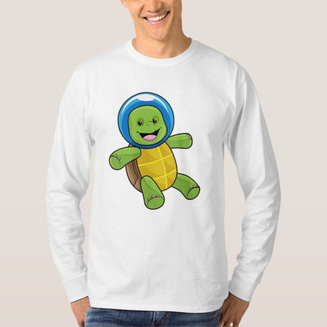 Camiseta Tortuga como astronauta con bola de vidrio (Anverso)