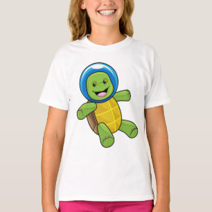Camiseta Tortuga como astronauta con bola de vidrio