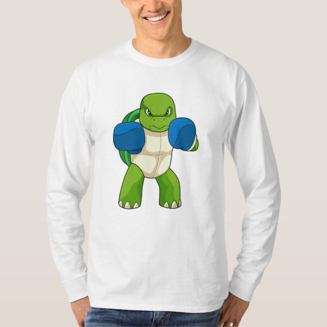 Camiseta Tortuga como boxeador con guantes de boxeo (Anverso)