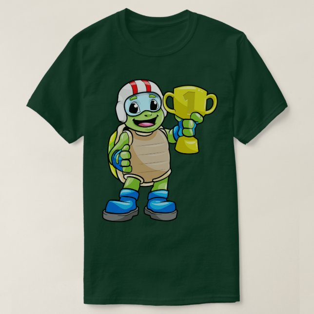 Camiseta Tortuga como campeona con trofeo (Diseño del anverso)