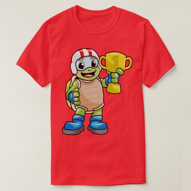 Camiseta Tortuga como campeona con trofeo (Diseño del anverso)