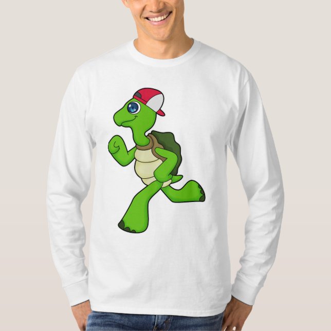 Camiseta Tortuga como corredora con gorra (Anverso)