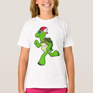 Camiseta Tortuga como corredora con gorra