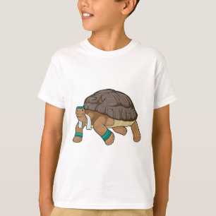Camiseta Tortuga como corredora con toalla
