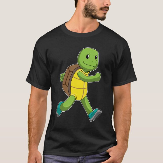 Camiseta Tortuga como corredora en carrera (Anverso)