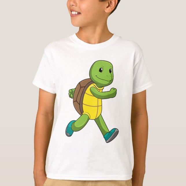 Camiseta Tortuga como corredora en carrera (Anverso)