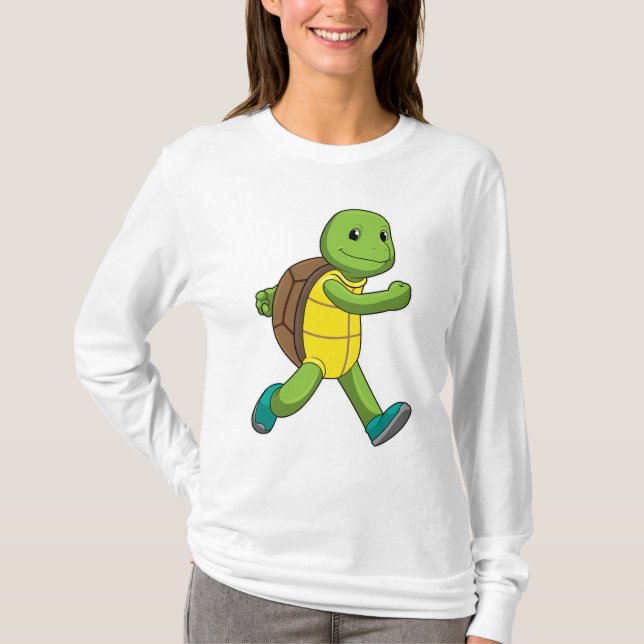 Camiseta Tortuga como corredora en carrera (Anverso)
