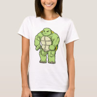 Tortuga como culturista con paquete de seis