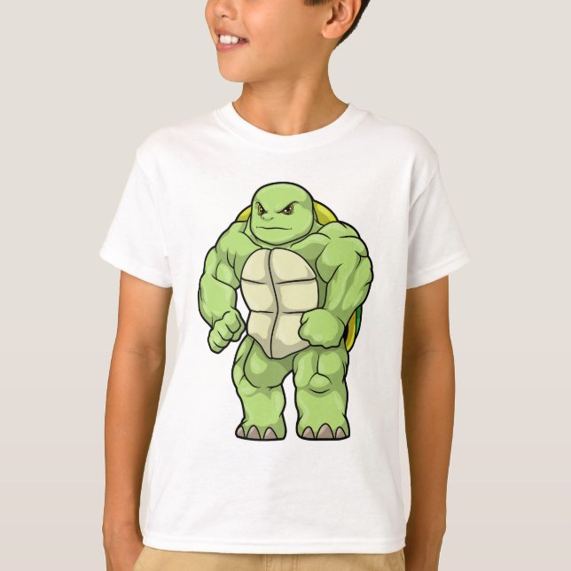Camiseta Tortuga como culturista con paquete de seis (Anverso)