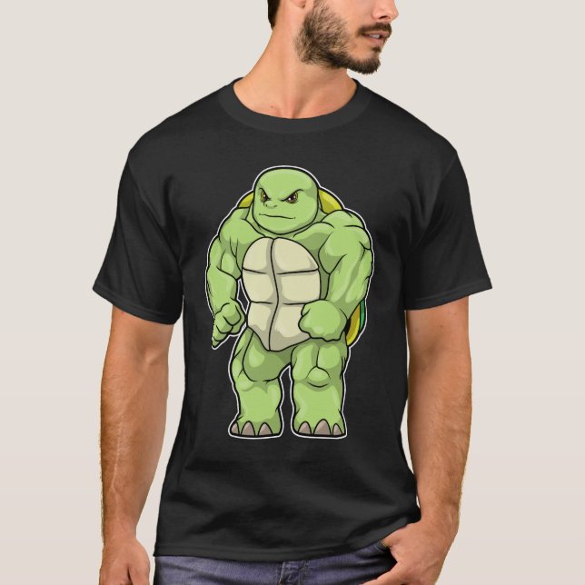 Camiseta Tortuga como culturista con paquete de seis (Anverso)