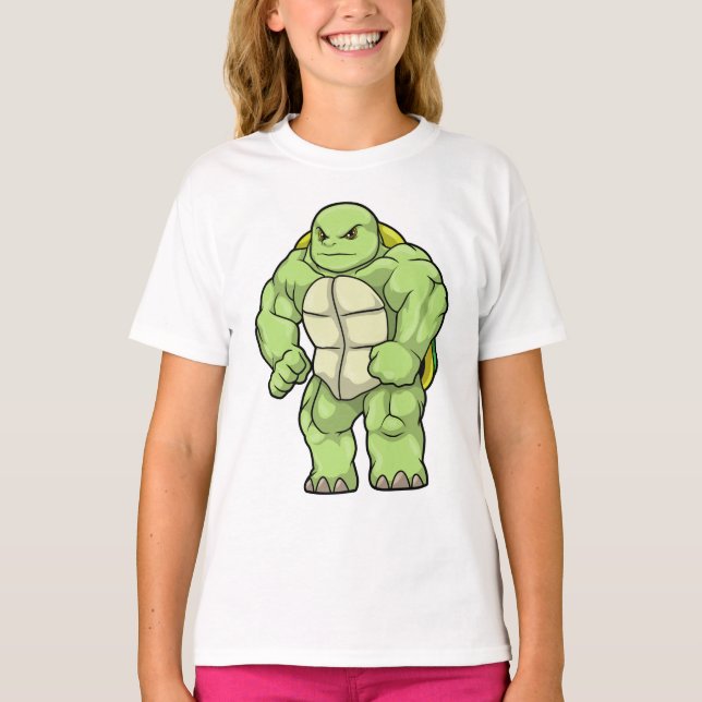 Camiseta Tortuga como culturista con paquete de seis (Anverso)