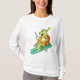 Camiseta Tortuga como esquiadora con esquí