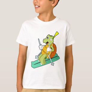 Camiseta Tortuga como esquiadora con esquí