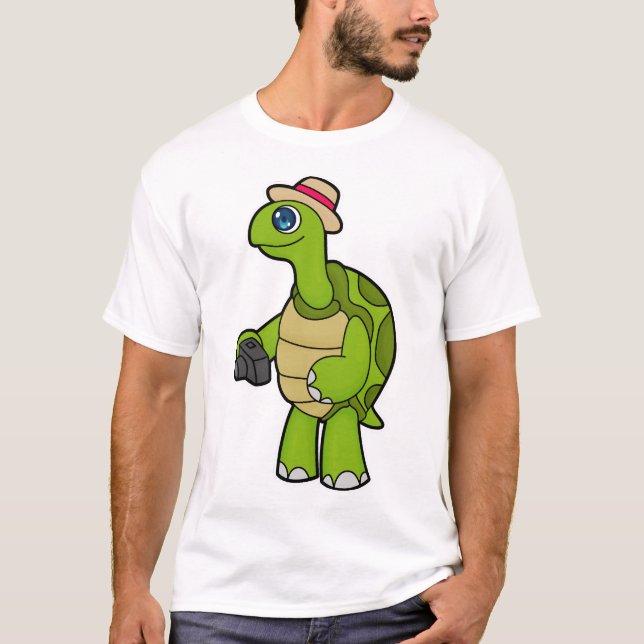 Camiseta Tortuga como fotógrafo con cámara (Anverso)