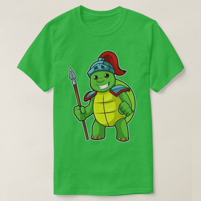 Camiseta Tortuga como guerrero con casco de Spear (Diseño del anverso)