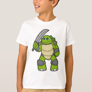 Camiseta Tortuga como guerrero con espada