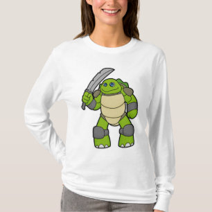 Camiseta Tortuga como guerrero con espada