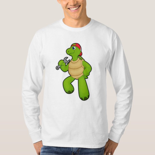 Camiseta Tortuga como mecánica con llave y tapón (Anverso)