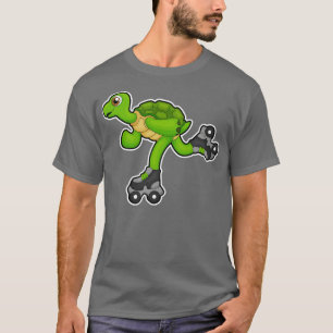Camiseta Tortuga como patinadora con patines de patinaje
