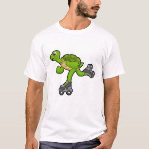Camiseta Tortuga como patinadora con patines de patinaje