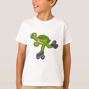 Camiseta Tortuga como patinadora con patines de patinaje